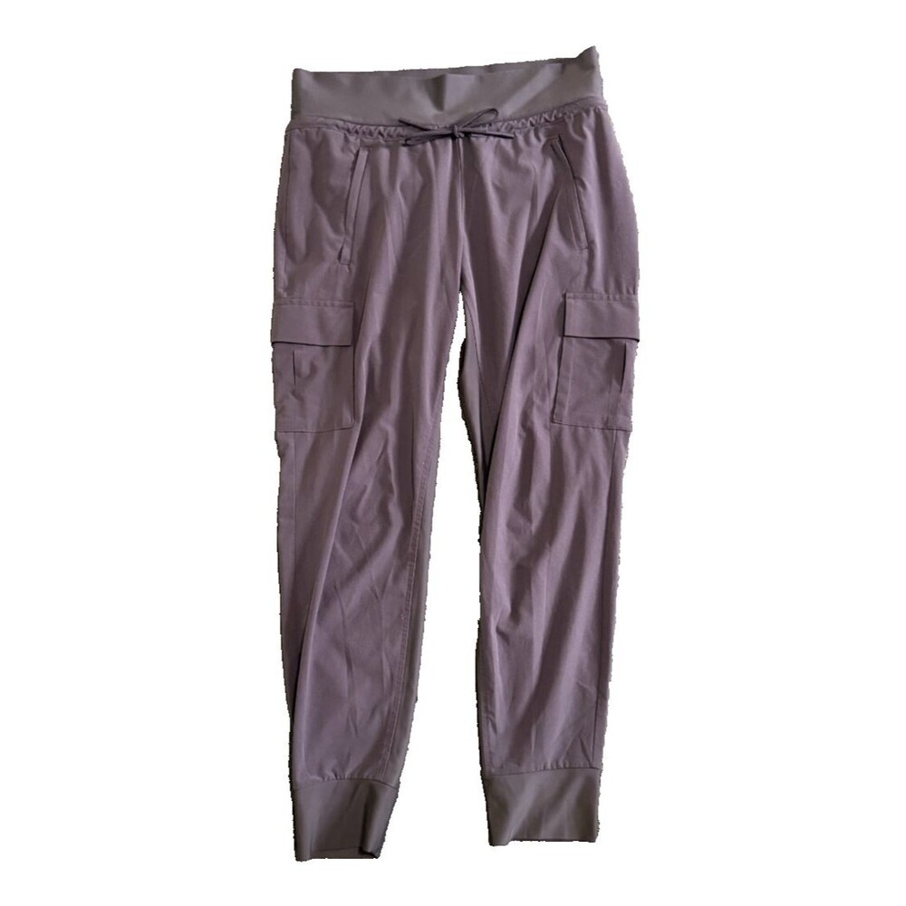 Women Olive Green Cargo Jogger‎ Pants Stretch Utility Athleisure Elastic Waist 6